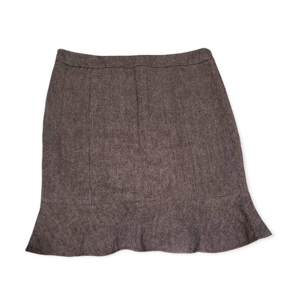 Laundry by Shelli Segal Brown Bottom Fringe Pencil Skirt w. Side Zip - Size 10 - Picture 2 of 5